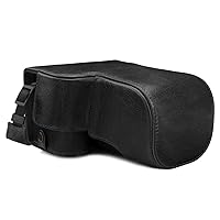 MegaGear MG1802 Ever Ready Genuine Leather Camera Case Compatible with Sony Alpha A6600 (18-135mm) - Black
