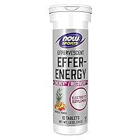 NOW Sports Nutrition, Effervescent Effer-Energy, Electrolyte Supplement, Energy*/ Recovery*, Tropical Punch, 10 Tablets