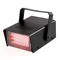 ENUOLI Mini LED Strobe Light Red Color with 24 Super Bright LEDs Variable Speed Control for Christmas Clubs Stage Light Effect DJ Disco Bars Parties Halloween (Red Color)