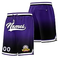 Custom Gradient Basketball Shorts Sports Running Workout Shorts Personalized Name Number Logo for Men Youth