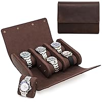 Genuine Leather 6 Slots Watch Box Business Travel Case Watch Storage and Display Case for Men Women Portable Travel Jewelry Leather Watches Storage Case