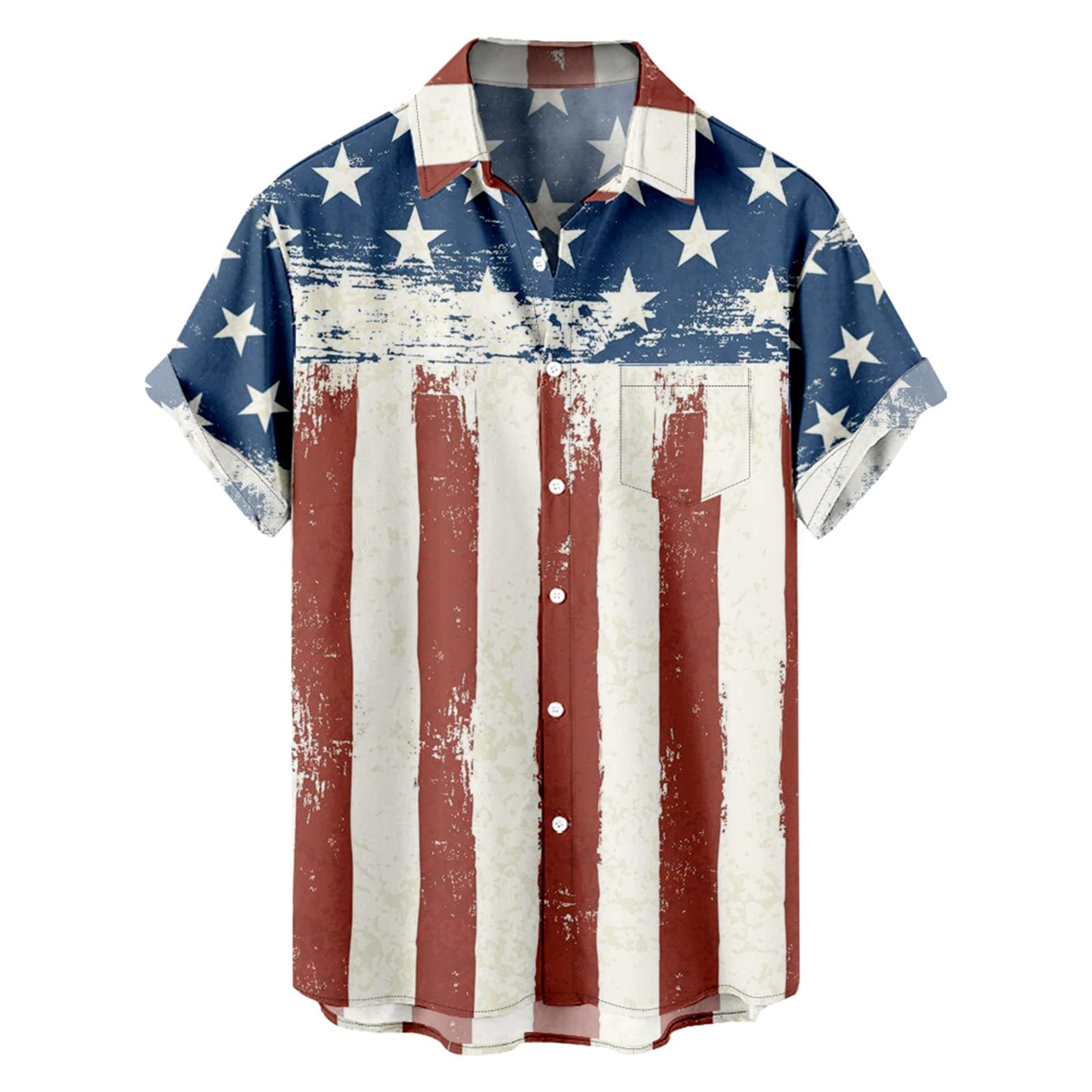 4th Of July Shirts For Men American Flag Printed Mens Usa Tshirt