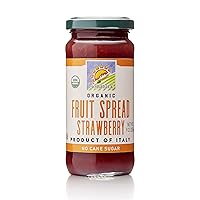 Organic Strawberry Fruit Spread - Jelly Organic, Non-GMO, USDA Certified, No Sugar Added, No Preservatives, Organic Fruit Jam, Jam Organic, Made in Italy - 9 Oz, 12 Pack