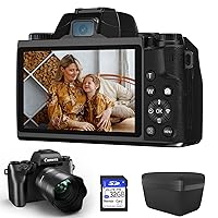 Digital Camera, 1080P Video Camera for Photography and YouTube, 44mp 16x Digital Zoom Camera, Including 32GB SD Card and 1 Batteries