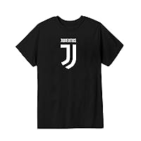 Icon Sports Boys Logo Short Sleeve T-Shirt UEFA Champions League Soccer Juventus, Black, Youth X-Large