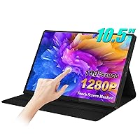 Touch Screen Monitor 10.5 Inch Portable Monitor for Laptop Raspberry PI, FHD 1280P 16:10 PC Travel Monitor with USB C for Computer Xbox PS4 PS5
