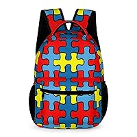 Autism Awareness Puzzle Laptop Backpack Cute Daypack for Camping Shopping Traveling