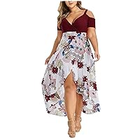 Dresses for Women 2024 Trendy Casual Elegant Chiffon Plus Size Solid Sleeveless Ruched Tiered Party Cocktail Dress