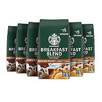 Starbucks Medium Roast Ground Coffee — Breakfast Blend — 100% Arabica — 6 bags (12 oz. each)
