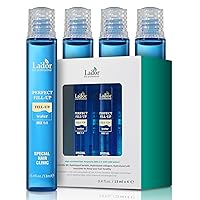 LA'DOR Perfect Hair Fill Up Original 3 Seconds Intensive Keratin Hair Mask Rinse Off Treatment for Bleached Frizzy Damaged Dry Perms Dyes Deep Conditioner Protein Self Hair Care (1. 0.4 Fl Oz x 4 ea)