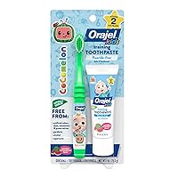 Kids CoComelon Fluoride-Free Training Toothpaste with Brush, (Set of 2 Piece)