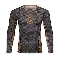 Men's Compression Long Sleeve Slim Fit Athletic Shirt Sports Workouts Running Tee Performance T-Shirt Cool Dry Top