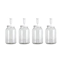 For Home Brewing Beer, Wine, Cider, and More - Includes Four 1 Gallon Glass Fermenter Jars, Lids, and Airlocks - Fermentation Jar 4-pack