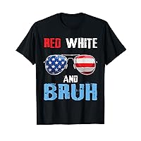 Red White And Bruh 4th Of July Boys Patriotic Teens Kids T-Shirt