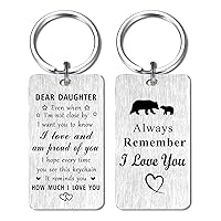 Daughter Gifts Keychain, I Love You Daughter Gifts, Proud of Daughter Birthday Gifts Mothers Day Christmas Key Chain, Daughter Xmas Present