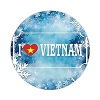 50 Pieces I Love Vietnam Flag Vinyl Sticker Decal Holiday Flags Vinyl Decal Memorial National Day Waterproof Water Bottle Stickers Stickers for Laptop Phone Computer Luggage 4inch