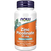 NOW Supplements, Zinc Picolinate 50 mg, Supports Enzyme Functions*, Immune Support*, 120 Veg Capsules