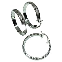 Sterling Silver Click-Top Hoop Earrings