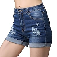 CUNLIN High Waist Frayed Raw/Folded Hem Denim Shorts for Women Ripped high Waisted Tassel Fringe Jeans Shorts