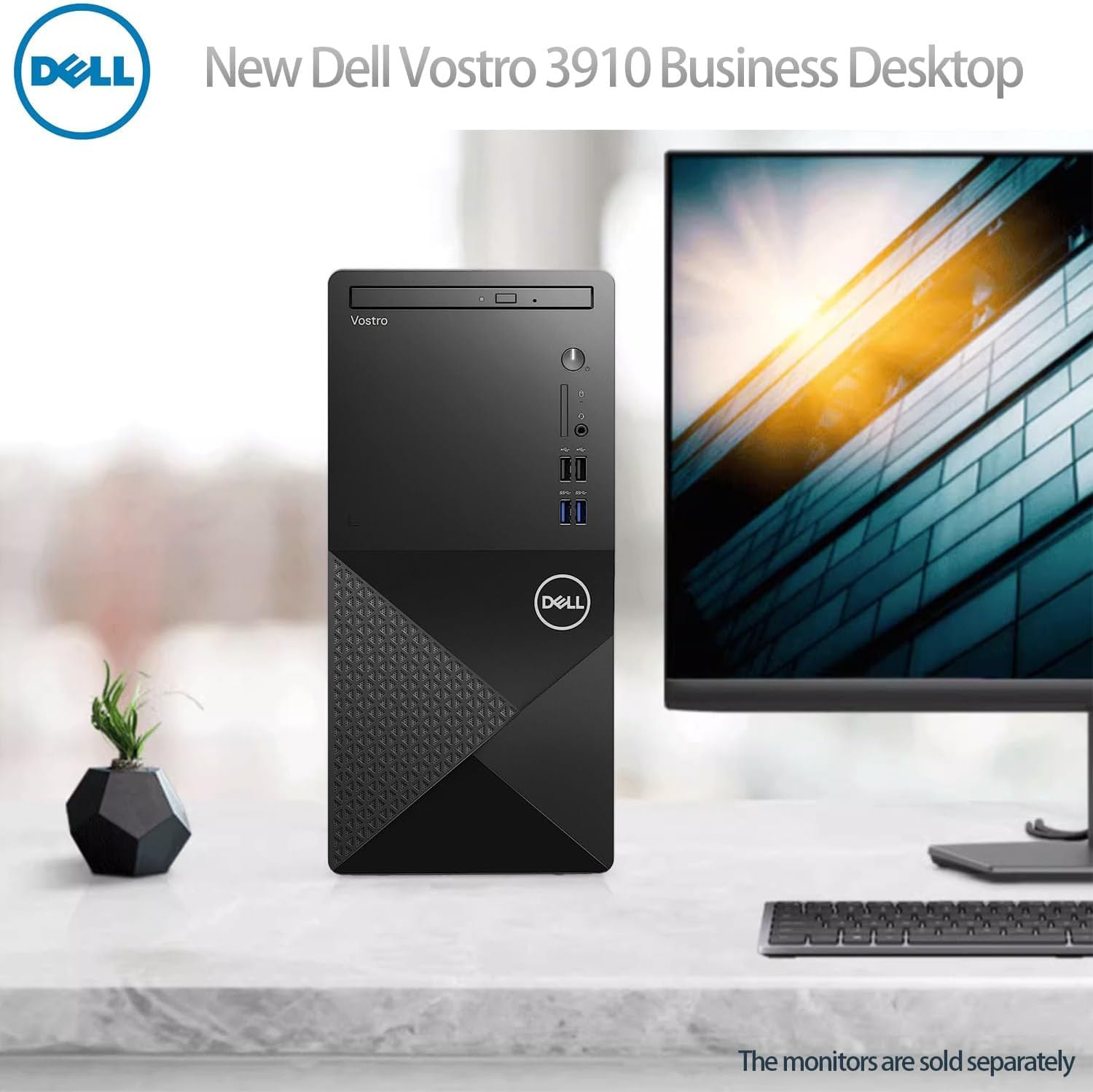 Dell Vostro 3000 Series 3910 Business Desktop, Intel Core i7-12700, 32GB RAM, 1TB SSD, DVD-RW, HDMI, DP, Wired Keyboard&Mouse, Wi-Fi 6, Windows 11 Pro