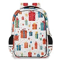 Small Backpack for Women, Christmas Gift Box Travel Backpack Multi Compartment Carry On Backpack Colorful Graffiti Waterproof Backpack Cute Book Bags With Chest Strap for Women Men