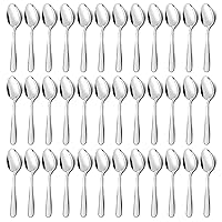 36-Piece Spoons Silverware Set (6.7 inch), Unokit Stainless Steel Dinner Spoons, Dessert Spoon, Tablespoon, Silverware Spoons Only for Home, Kitchen or Restaurant - Mirror Polished, Dishwasher Safe