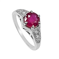 July Birthstone Natural 7 MM Round Cut Red Ruby Gemstone Ring 925 Sterling Silver Ruby Jewelry Solitaire Ring Proposal Ring Birthday Gift For Mom