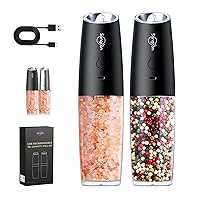 𝐔𝐩𝐠𝐫𝐚𝐝𝐞𝐝 Rechargeable 9oz Sangcon Gravity Electric Salt and Pepper Grinder Set & Battery Powered Gravity Electric Pepper and Salt Grinder Set