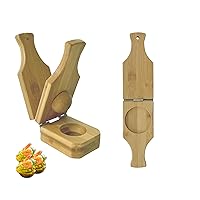 Bamboo Tostones Plantain Press Plantain Smasher Maker - Authentic Caribbean Flavor, 2-in-1 Tostones and Plantain Cups - Perfect for Tostones and Stuffed Plantains,6.8 * 3 * 2.36inch