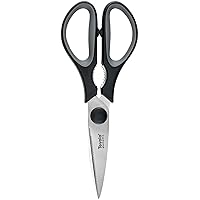 Elements Heavy Duty Kitchen Shears with Sheath for Food Prep Trimming Meat and Vegetables, Small, Charcoal, Black