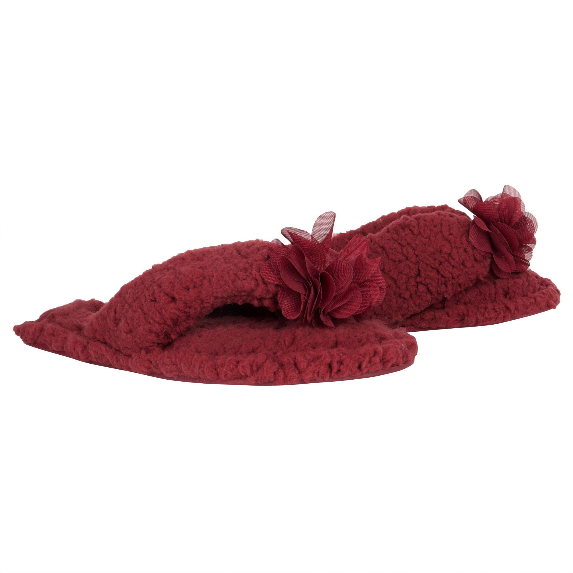 Jessica Simpson Women's Fluffy Plush Slide-On Sandal House Slippers with Memory Foam
