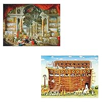 Two Plastic Jigsaw Puzzles Bundle - 1200 Piece - Giovanni Paolo Panini - Picture Gallery with Views of Modern Rome and 1200 Piece - Smart - Norah's Castle - [H2843+H2875]