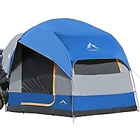 SUV Tent for Camping, Waterproof PU3000mm Spacious Double Layer Design for 5-8 Person, Includes Rainfly and Storage Bag, 8FT L x 8FT W x 7.2FT H