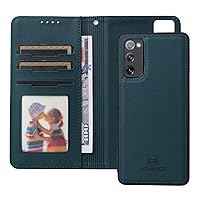 Cell Phone Flip Case Cover Compatible with Samsung Galaxy S20 FE/S20 Lite 4G/5G Wallet Case Detachable Back Case with Card Holder/Wrist Strap, PU Leather Flip Folio Case with Magnetic Stand Shockproof