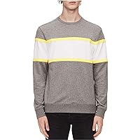 Calvin Klein Mens Colorblocked Sweatshirt, Grey, X-Large