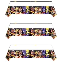 Five Nights Birthday Party Supplies ，3Pcs Five Nights Tablecloth Disposable Tablecover Party Supplies and Decorations for Kid Boy Baby Shower Rectangle Tables 70