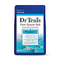 Dr Teal's Pure Epsom Salt, Restorative Minerals with Magnesium, Potassium & Zinc, 3 lbs