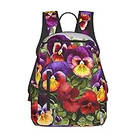Laptop Backpack 14.7 Inch with Compartment Pansy Perfection Laptop Bag Lightweight Casual Daypack for Travel