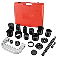 DNA MOTORING 21pcs Universal Ball Joint Service Repair Remover Installer Adapter Tool Kit for Most 2WD 4WD Cars Pickups Vans SUVs,Red, TOOLS-00313