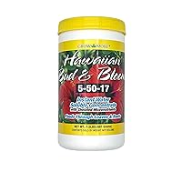 Grow More Urea-Free Hawaiian Bud and Bloom 5-50-17 Fertilizer - 1.5lb of Water Soluble Bloom Booster Fertilizer for Flowers - High Phosphorus Flower Food for Enhanced Bud Formation & Vigorous Blooms