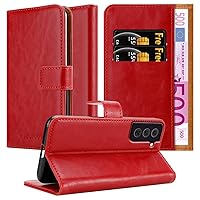 Book Case Compatible with Samsung Galaxy S22 Plus in Wine RED - with Magnetic Closure, Stand Function and Card Slot - Wallet Etui Cover Pouch PU Leather Flip