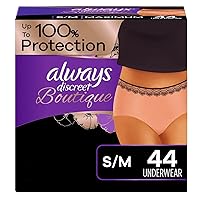 Always Discreet Boutique Incontinence Underwear, Maximum Absorbency, S/M (44 Ct)