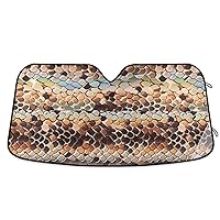 Brown Snake Skin Pattern Shield for car Windshield Foldable Reflector Sun Shade acesorios. para carros Autos