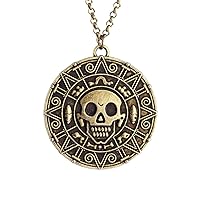 LUREME® Inspired By Pirates of the Caribbean Movies Cursed Aztec Coin Medallion Necklace Skull Necklace(01003817) LUREME® Inspired By Pirates of the Caribbean Movies Cursed Aztec Coin Medallion Necklace Skull Necklace(01003817)