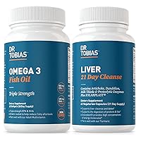 Dr. Tobias Omega 3 Fish Oil & Liver 21 Day Cleanse Supports Heart, Brain, Immunity & Lung Health with Absorbable Oil Supplements, Solarplast, Artichoke, Milk Thistle & Dandelion Extract