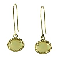Ethiopian Opal OVAL Shape Gemstone Jewelry 10K, 14K, 18K Yellow Gold Drop Dangle Earrings For Women/Girls