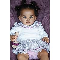 Angelbaby Real Look Reborn Baby Black Girl Doll 24inch Realistic Soft Silicone Reborn Toddler Doll African American Newborn Doll Weighted Reall Feel Child Doll Toys