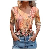Oversize Plaid Shirts for Women Shirts for Women Long Sleeve Shirts for Women Funny Shirt Shirts for Women Womens Blouses and Tops Dressy Long Sleeve Crop Tops for Women Orange M