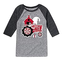 Country Casuals Farmall - Tractor and Barn - Toddler Raglan Graphic T-Shirt