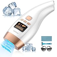 Laser Hair Removal With Cooling System, at-Home IPL Hair Removal for Women Men, Upgraded to 999,999 Flashes Permanent Hair Removal Device on Facial Legs Arms Bikini Line
